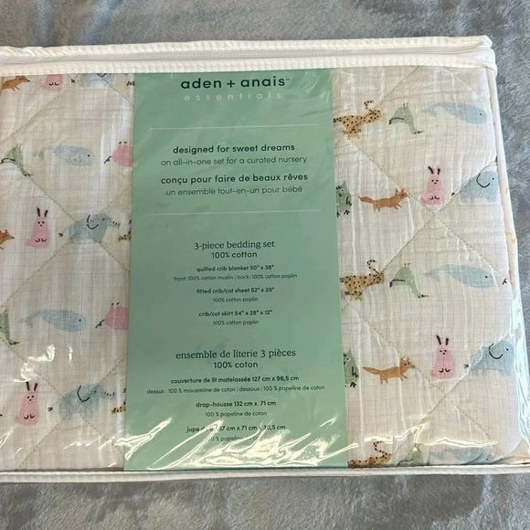 Aden +  Anais - NWT - quilts, sheet, and skirt. 3 piece set - Picture 9 of 9